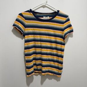 Madewell Women’s Striped Tee - Navy, Yellow, Orange